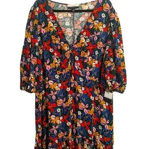 🆕 NWT ELOQUII Elements Tropical Floral Print Flounce Dress
